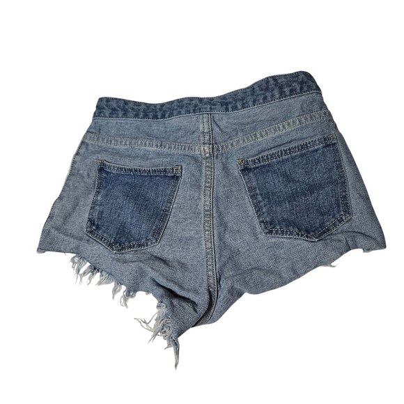 Customized High-Waist Reversible Denim Shorts Womens Size Small Button Fly - Picture 4 of 7